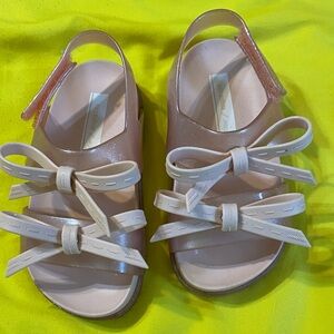 Pink Sandals with Bow Accents